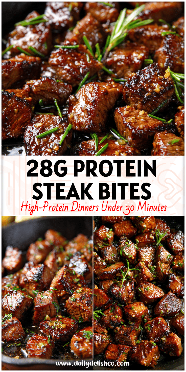 Juicy honey garlic grilled steak bites served in a skillet, showcasing Easy Dinners With Steak and Healthy Steak Tip Recipes.